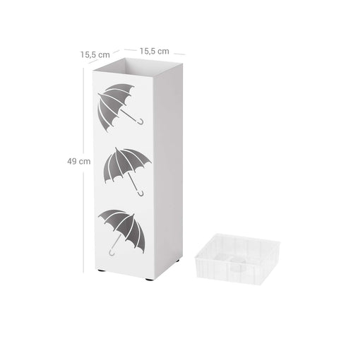 Rootz Iron Umbrella Stand - Entryway Organizer - Decorative Storage - Sheet Iron - 15.5cm x 15.5cm x 49cm