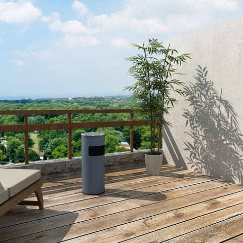 Rootz Standing Ashtray - Outdoor Ashtray - Steel Construction - Powder-Coated - Galvanized Inner Bucket - 30L Capacity - 12.3L Inner Bucket Capacity - 24.5cm x 60.5cm x 32.3cm