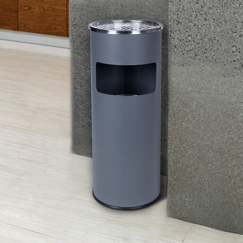 Rootz Standing Ashtray - Outdoor Ashtray - Steel Construction - Powder-Coated - Galvanized Inner Bucket - 30L Capacity - 12.3L Inner Bucket Capacity - 24.5cm x 60.5cm x 32.3cm