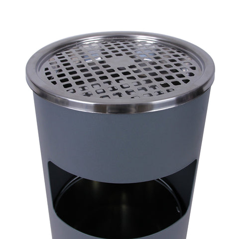 Rootz Standing Ashtray - Outdoor Ashtray - Steel Construction - Powder-Coated - Galvanized Inner Bucket - 30L Capacity - 12.3L Inner Bucket Capacity - 24.5cm x 60.5cm x 32.3cm