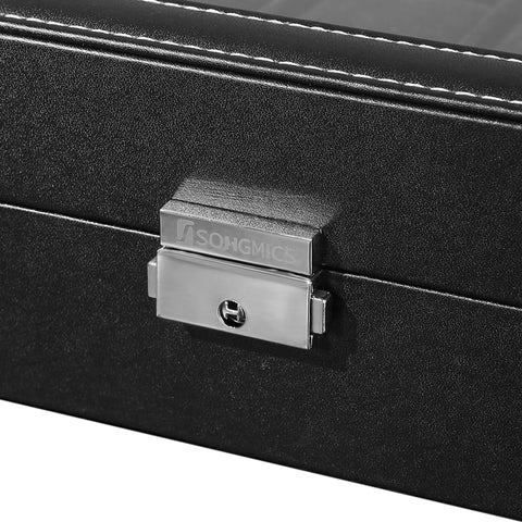 Rootz Watch Box - Watch Organizer - Jewelry Storage - Lockable - Velvet Lining - MDF Construction - 30cm x 21cm x 8.5cm