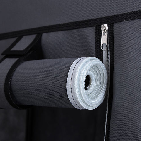 Rootz Wardrobe - Fabric Wardrobe - Foldable Wardrobe - With Clothes Rails - Fabric Wardrobe Storage - Textile Storage - Fleece Fabric - Gray - 110 x 175 x 45 cm (W x H x D)