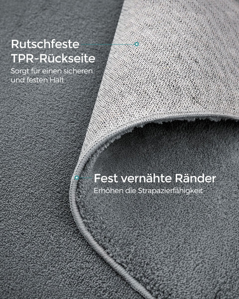 Rootz Dove Gray Living Room Carpet - Non-Slip Rug - Home Decor - Polyester Felt TPR - 43cm x 33cm x 15cm