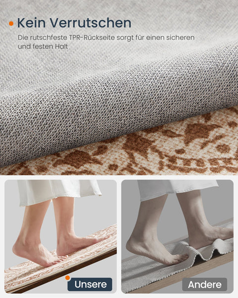 Rootz Round Boho Style Carpet - Cappuccino Beige - Polyester Felt TPR - Lightweight - 120cm Diameter - 1.6kg - Indoor Outdoor Rug