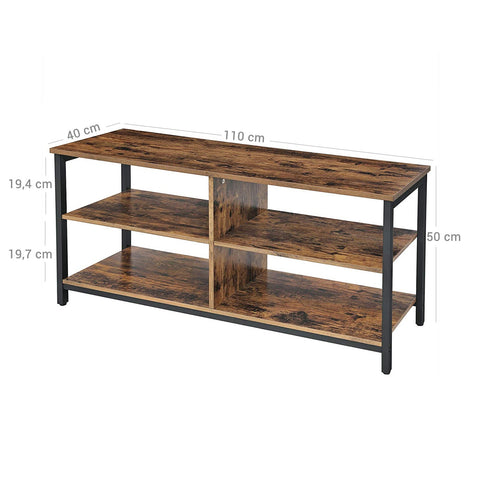 Rootz TV Shelf Organizer - Media Stand - Entertainment Center - Space-saving Design - 120cm x 30cm x 60cm