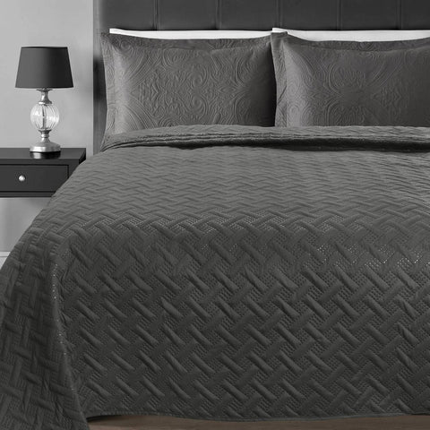 Rootz Geometric Bedspread - Duvet Cover - Reversible Quilt - 100% Microfiber - Modern Design - 170cm x 210cm, 220cm x 240cm, 240cm x 260cm