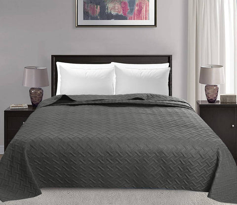Rootz Geometric Bedspread - Duvet Cover - Reversible Quilt - 100% Microfiber - Modern Design - 170cm x 210cm, 220cm x 240cm, 240cm x 260cm