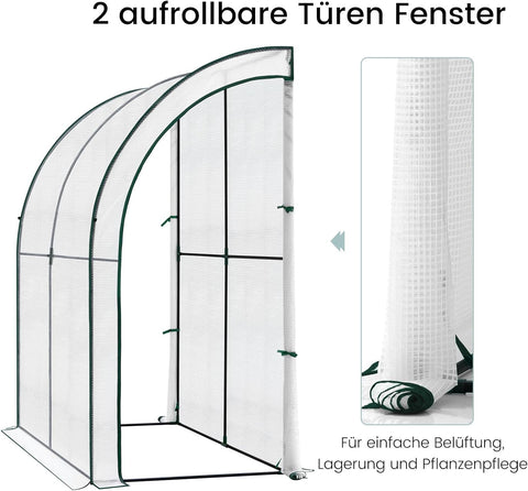 Rootz Premium Lean-to Greenhouse - Garden Greenhouse - Outdoor Greenhouse - UV Protection - Durable Design - Easy Assembly - 200cm x 210cm x 100cm