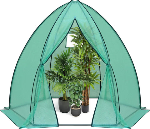 Rootz Conical Greenhouse - Garden Shelter - Plant Protector - UV Protection, Durable Design, Optimal Ventilation - 240cm x 200cm x 240cm / 160cm x 180cm x 160cm