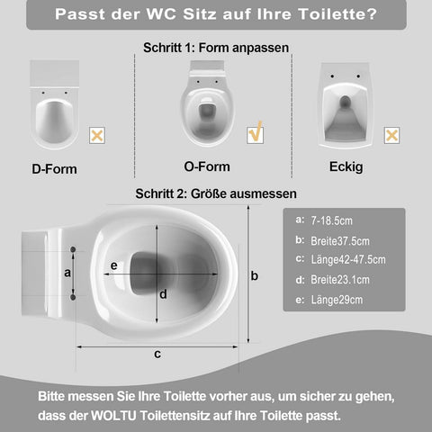 Rootz Thermoset O-Shaped Toilet Seat - Soft Close Lid - Quick Release - Stainless Steel Hinges - Antibacterial - 37cm x 47.5cm