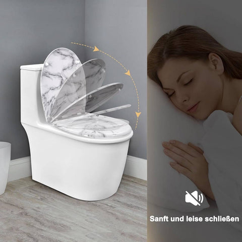 Rootz Thermoset O-Shaped Toilet Seat - Soft Close Lid - Quick Release - Stainless Steel Hinges - Antibacterial - 37cm x 47.5cm