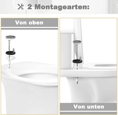Rootz Thermoset O-Shaped Toilet Seat - Soft Close Lid - Quick Release - Stainless Steel Hinges - Antibacterial - 37cm x 47.5cm