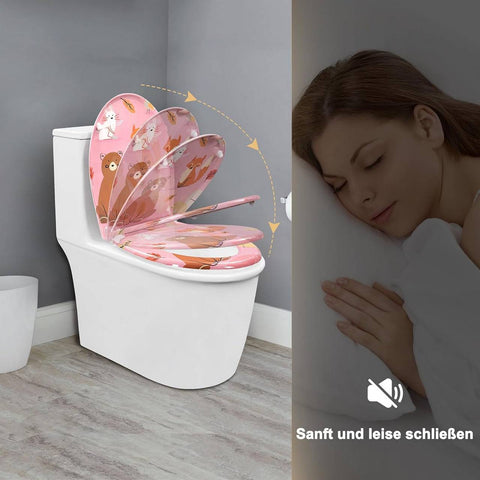 Rootz Thermoset Toilet Seat - Soft Close Toilet Lid - Quick Release Toilet Seat - Antibacterial - 37x47.5cm - O Shape - Stainless Steel Hinges