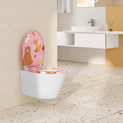 Rootz Thermoset Toilet Seat - Soft Close Toilet Lid - Quick Release Toilet Seat - Antibacterial - 37x47.5cm - O Shape - Stainless Steel Hinges