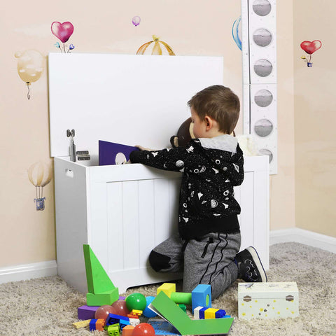 Rootz Storage Chest - Bench Box - MDF Organizer - 180kg Capacity - 76cm x 48cm x 40cm - White