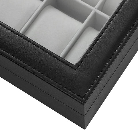 Rootz Watch Box Organizer - Watch Display Case - Watch Storage - Removable Watch Cushions - Excellent Gift Idea - Stylish Decoration - 32cm x 18.6cm x 8.5cm