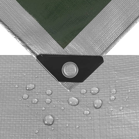 Rootz Waterproof Tarpaulin - Heavy-Duty Cover - UV and Tear-Resistant - Multi-Purpose - Easy Setup - 6m x 8m