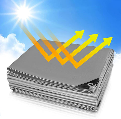 Rootz Waterproof Tarpaulin - Heavy-Duty Cover - UV and Tear-Resistant - Multi-Purpose - Easy Setup - 6m x 8m