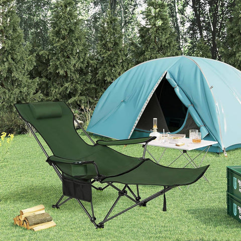 Rootz Ultimate Outdoor Folding Chair - Fishing Chair - Portable Lounge Chair - Versatile, Durable, Lightweight - 600D Oxford Fabric - 115cm x 88.5cm x 84cm (sitting), 160cm x 44cm x 84cm (lying down)