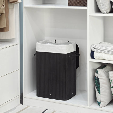 Rootz Bamboo Laundry Basket - Laundry Bin - Storage Container - Eco-friendly & Space-saving - 40cm x 60cm x 30cm