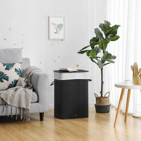 Rootz Bamboo Laundry Basket - Laundry Bin - Storage Container - Eco-friendly & Space-saving - 40cm x 60cm x 30cm