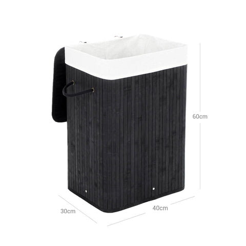 Rootz Bamboo Laundry Basket - Laundry Bin - Storage Container - Eco-friendly & Space-saving - 40cm x 60cm x 30cm