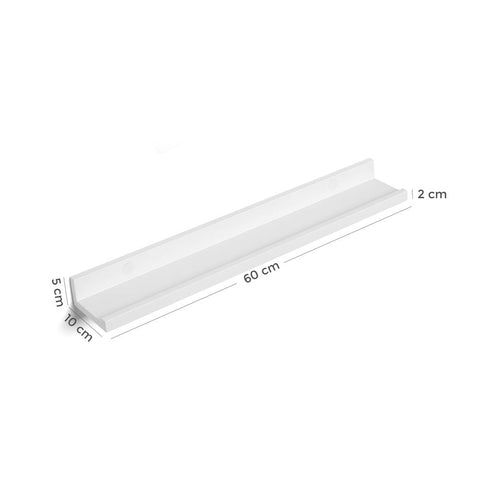 Rootz Floating Shelves Set - Versatile - Built To Last - Designed For Photos - Fittings Bag - Children's Books - 2 Glossy - E1 Class MDF-high Gloss Lacquer - White - 110 x 10 x 5/2 cm