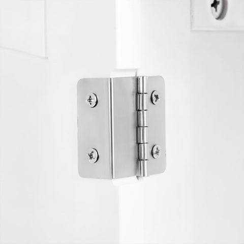 Rootz White Standing Cabinet - Bathroom Storage - Swiveling Doors - Country House Style - MDF Boards - 60cm x 60cm x 30cm