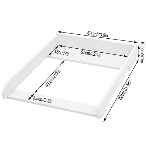 Rootz Changing Attachment - Baby Changing Station - Diaper Change Table - MDF Material - 60cm x 10.5cm x 80cm