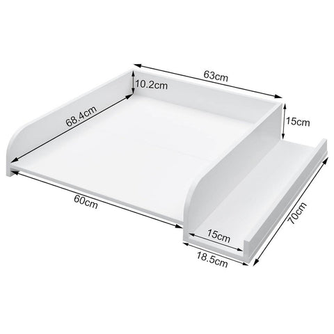 Rootz Baby Changing Attachment - White - Washing Machine Topper - Baby Diaper Changer - 80cm x 70cm x 16.5cm