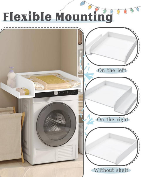 Rootz Baby Changing Attachment - White - Washing Machine Topper - Baby Diaper Changer - 80cm x 70cm x 16.5cm