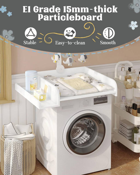 Rootz Baby Changing Attachment - White - Washing Machine Topper - Baby Diaper Changer - 80cm x 70cm x 16.5cm