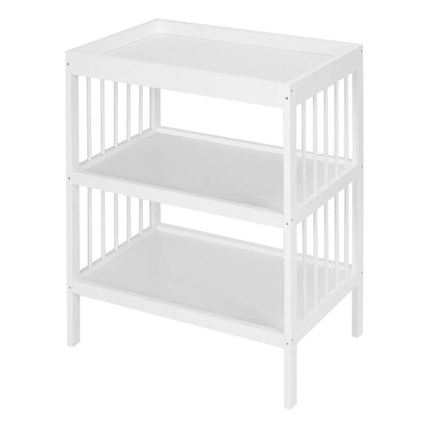 Rootz Baby Changing Table - Nursery Station - Diapering Table - E1 Grade MDF - 75cm x 92cm x 51cm - White - Organized Storage - Lumbar Support