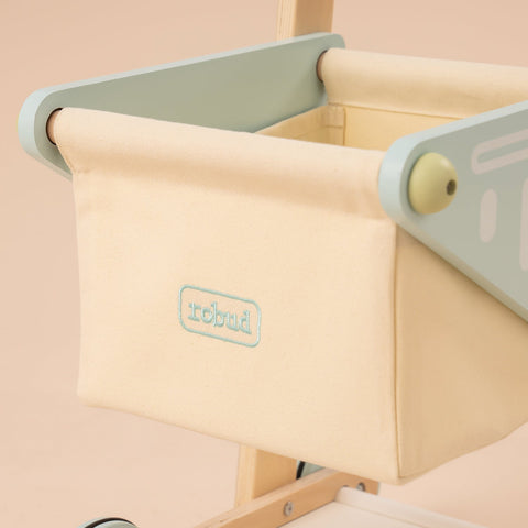 Rootz Wooden Baby Push Walker Toy - Kids Shopping Cart - Toddler Walker - Safe & Certified Material - Stable Structure - Easy to Assemble - 46 x 36 x 51 cm