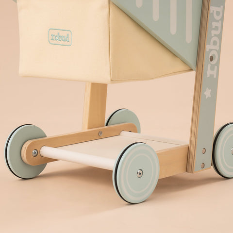 Rootz Wooden Baby Push Walker Toy - Kids Shopping Cart - Toddler Walker - Safe & Certified Material - Stable Structure - Easy to Assemble - 46 x 36 x 51 cm