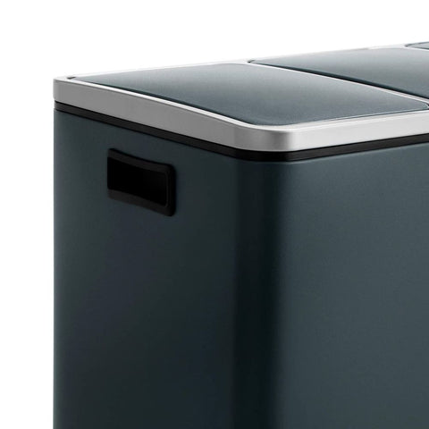 Rootz Waste Bin - Kitchen Waste Bin - Trash Bin - Garbage Bin - Rubbish Bin - Outdoor Waste Bin - Bathroom Waste Bin - Office Waste Bin - Grey-black - 60.4 x 30 x 56.3 cm (L x W x H)
