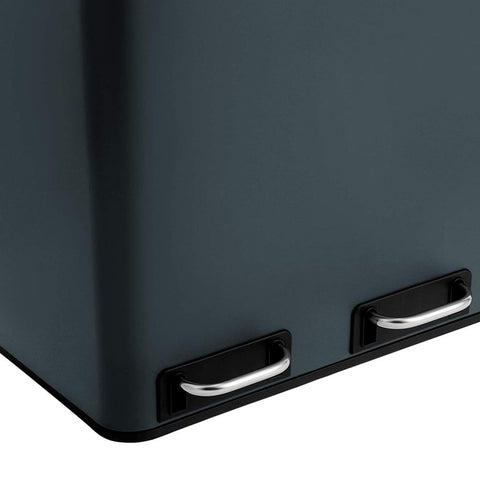 Rootz Waste Bin - Kitchen Waste Bin - Trash Bin - Garbage Bin - Rubbish Bin - Outdoor Waste Bin - Bathroom Waste Bin - Office Waste Bin - Grey-black - 60.4 x 30 x 56.3 cm (L x W x H)