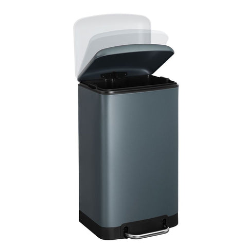 Rootz Rubbish Bin - 30 Liters Rubbish Bin - Trash Bin - Garbage Bin - Waste Bin - Outdoor Rubbish Bin - Kitchen Rubbish Bin - Office Rubbish Bin - Bin Liners - Green-grey - 34.5 x 27.5 x 61.5 cm (L x W x H)