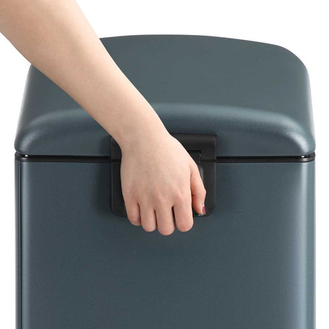 Rootz Rubbish Bin - 30 Liters Rubbish Bin - Trash Bin - Garbage Bin - Waste Bin - Outdoor Rubbish Bin - Kitchen Rubbish Bin - Office Rubbish Bin - Bin Liners - Green-grey - 34.5 x 27.5 x 61.5 cm (L x W x H)