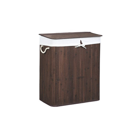 Rootz Laundry Basket - Bamboo Laundry Basket - Clothes Basket - Laundry Storage - Laundry Organizer - Portable Laundry Basket - Laundry Sorter - Brown - 51.5 x 31.5 x 60.5 cm (L x W x H)