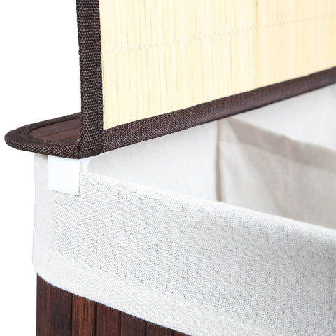 Rootz Laundry Basket - Bamboo Laundry Basket - Clothes Basket - Laundry Storage - Laundry Organizer - Portable Laundry Basket - Laundry Sorter - Brown - 51.5 x 31.5 x 60.5 cm (L x W x H)