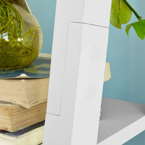 Rootz Modern 5 Tiers Ladder Shelf Bookcase- Wood Storage Display Shelving- Wall Shelf