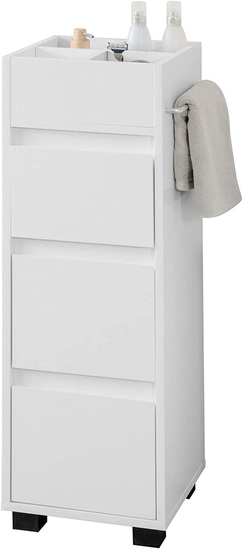 Rootz White Bathroom - Cabinet Bathroom - Storage Cabinet Unit with 3 Drawers