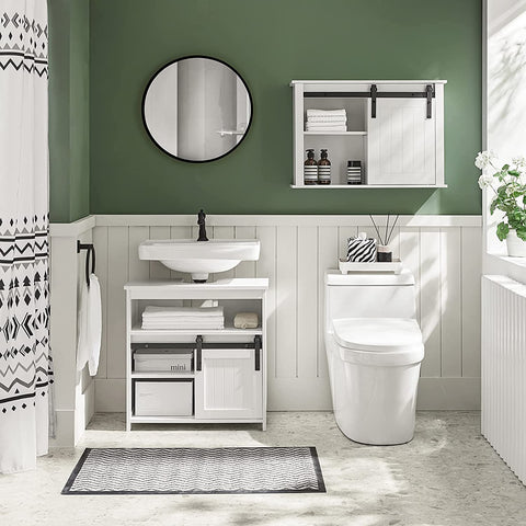 Rootz Under Sink Cabinet - Bathroom Vanity - Bathroom Storage Cabinet with Sliding Door