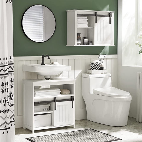 Rootz Under Sink Cabinet - Bathroom Vanity - Bathroom Storage Cabinet with Sliding Door