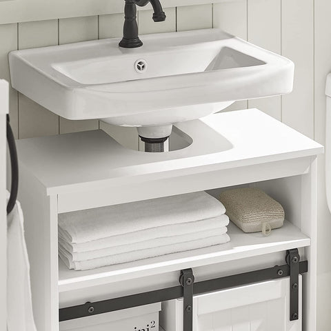 Rootz Under Sink Cabinet - Bathroom Vanity - Bathroom Storage Cabinet with Sliding Door