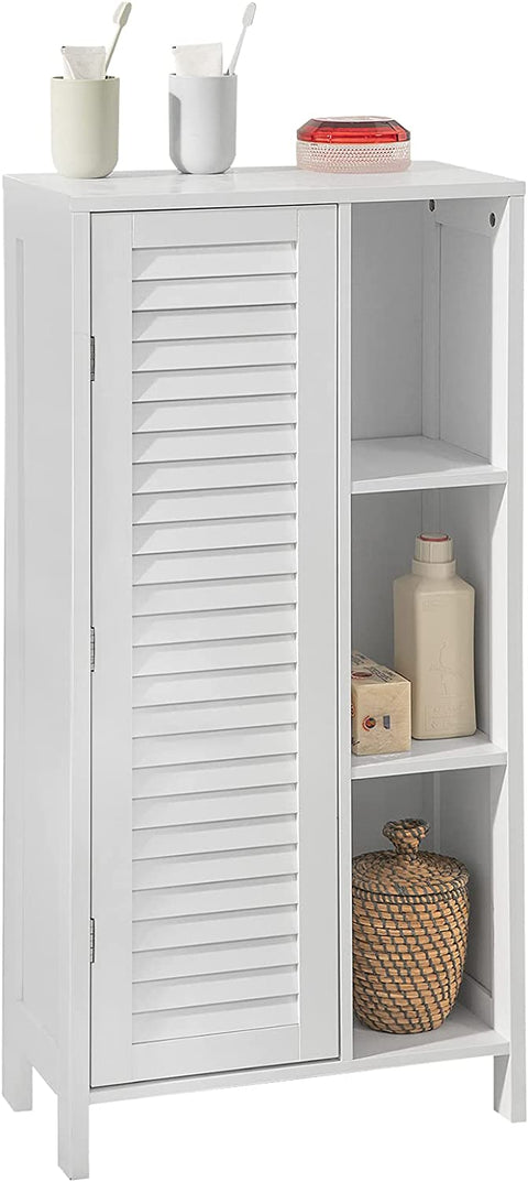 Rootz Bathroom Cabinet - Bathroom Storage Cabinet - Cupboard with 3 Shelves and 1 Shutter Door