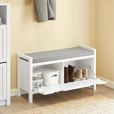 Rootz Shoe Bench Shoe Rack Shoe Cabinet with Seat Cushion-Hallway Living Room Bedroom Bench with Storage Chest