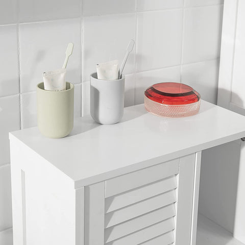 Rootz Bathroom Cabinet - Bathroom Storage Cabinet - Cupboard with 3 Shelves and 1 Shutter Door