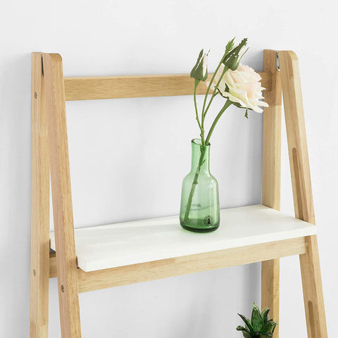 Rootz 4 Tiers Foldable Ladder Shelf Bookcase-Storage Display Shelving Unit